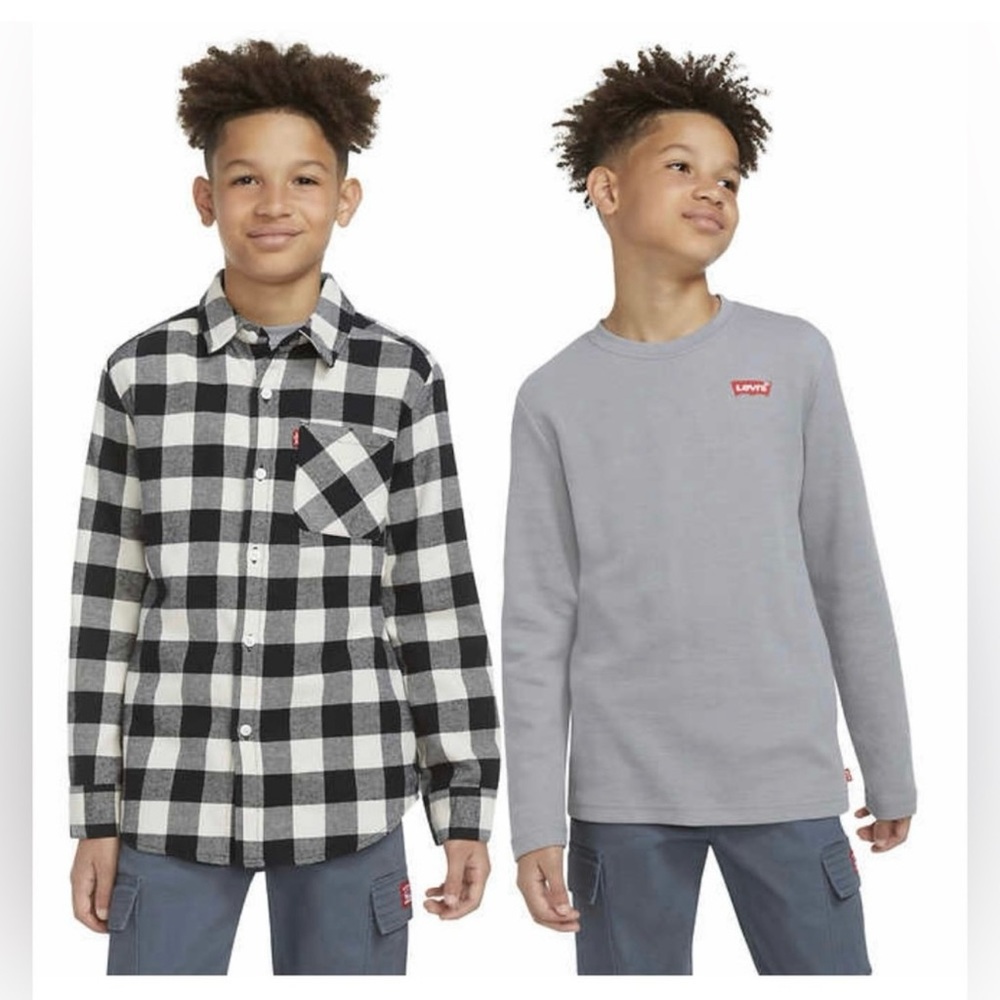 Levi's Youth Flannel & Thermal Top Set